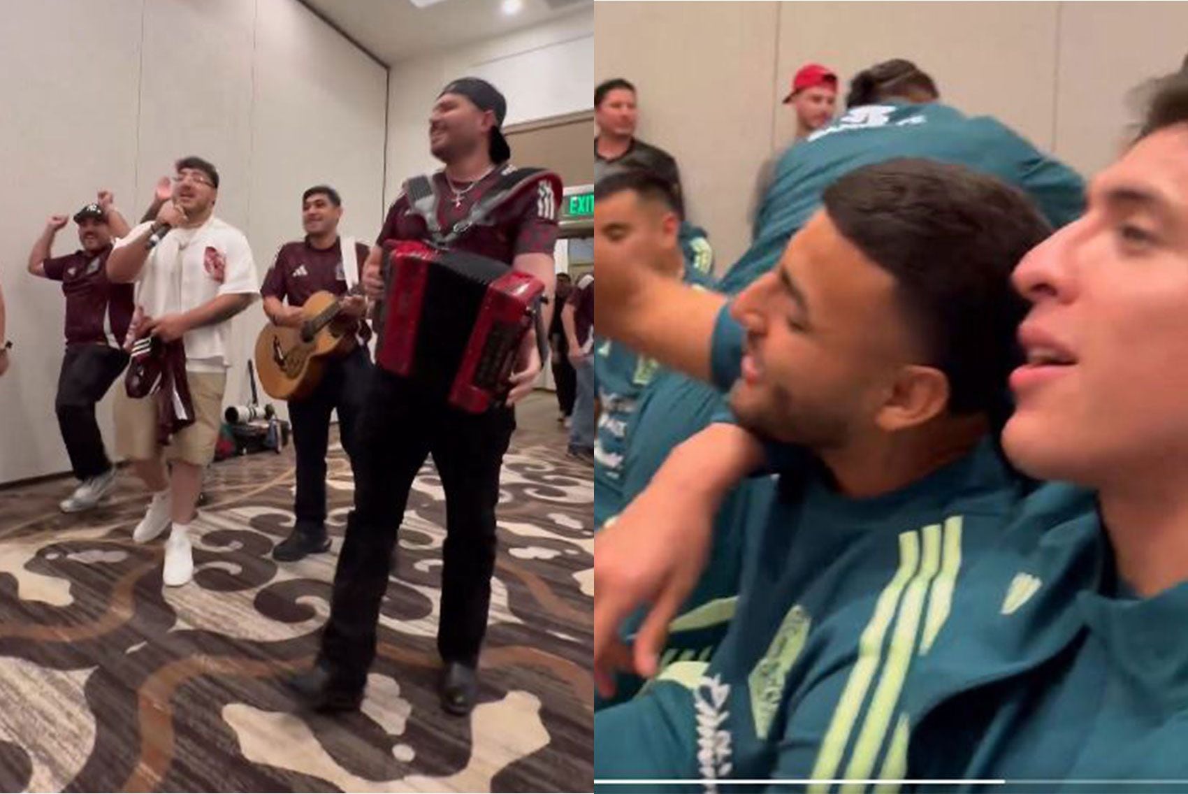 Grupo Frontera cantó con los jugadores de la Selección Mexicana. (Captura: Instagram @grupofrontera)