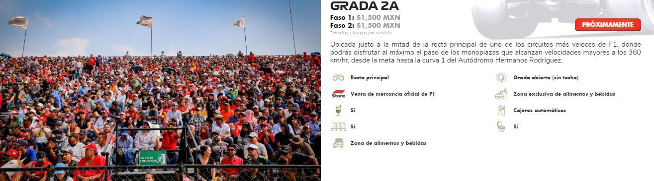 Los boletos más baratos para el GP de México cuestan mil 500 pesos (Foto: MéxicoGP)