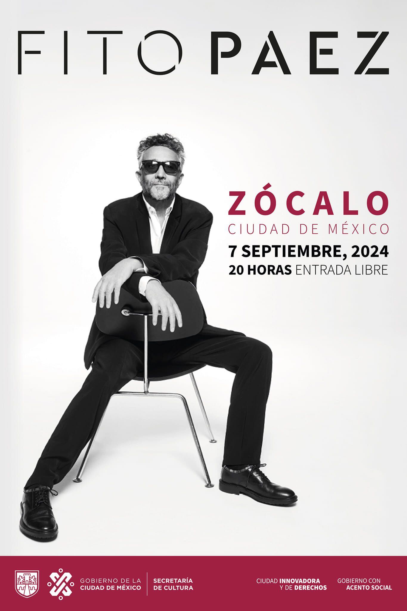 Este era el cartel anterior, cuando Fito Páez se iba a presentar en el Zócalo en 2024.