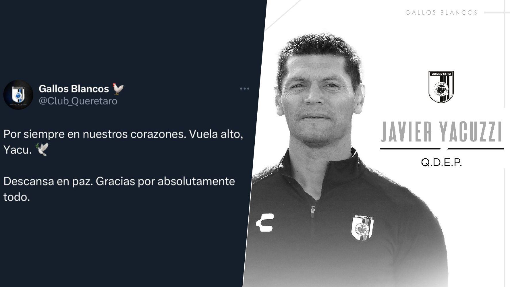 Gallos Blancos lamentó la muerte de Javier Yacuzzi. (Foto: Twitter / @Club_Queretaro)