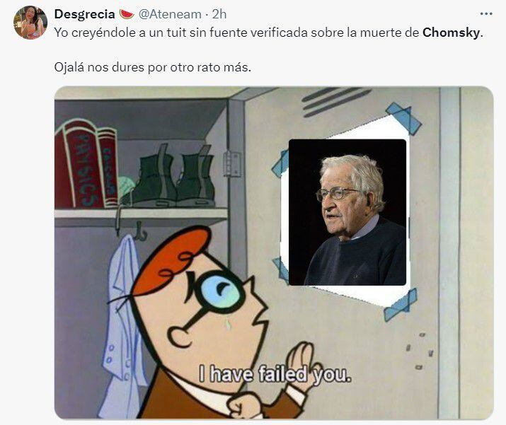 Memes de la 'fake news' sobre Noam Chomsky. (Foto: Especial).