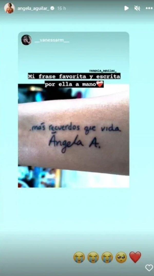 Captura de pantalla de la historia de Ángela Aguilar.