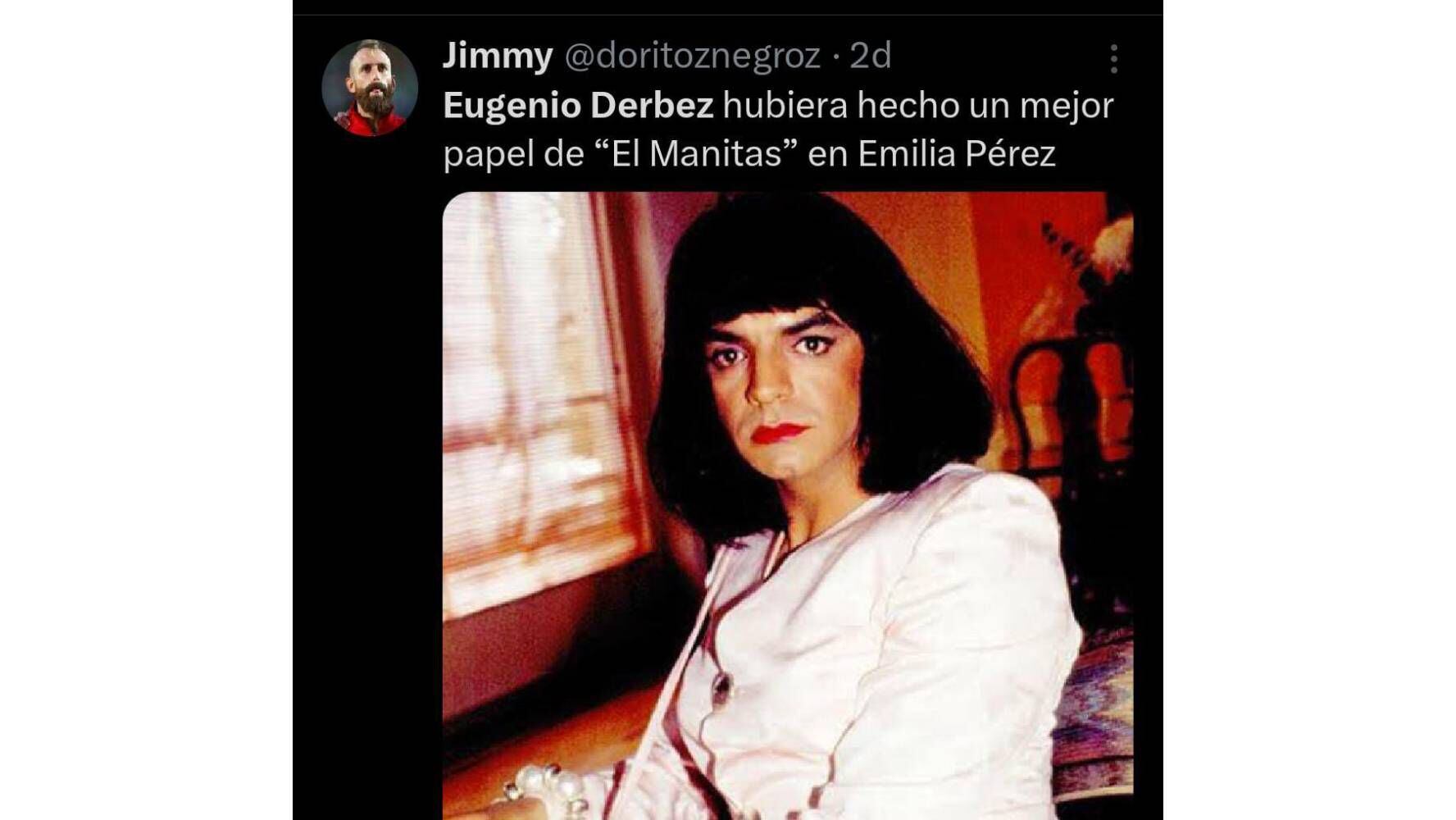 Memes de 'Emilia Pérez' y Eugenio Derbez. (Foto: Captura X)