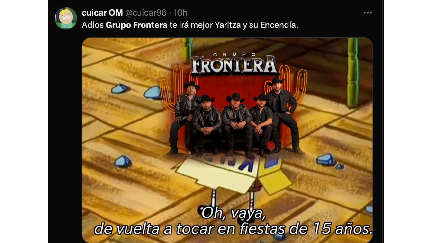 Los memes de la cancelación de Grupo Frontera. (Captura: X )