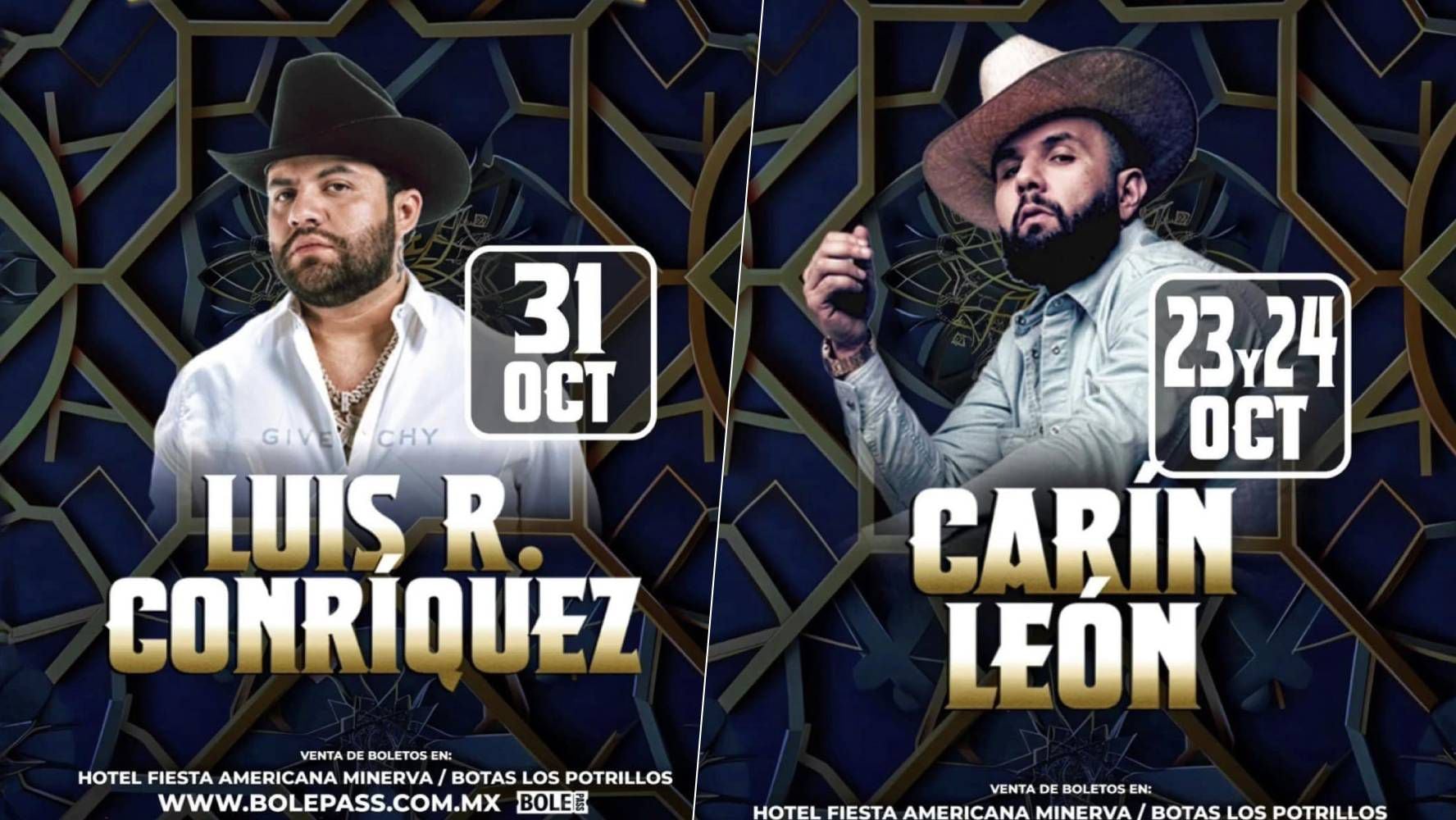 Julión Álvarez, Carín León y Luis R. Conríquez, forman parte de los invitados. (Foto: Facebook Fiestas De Octubre 2024).