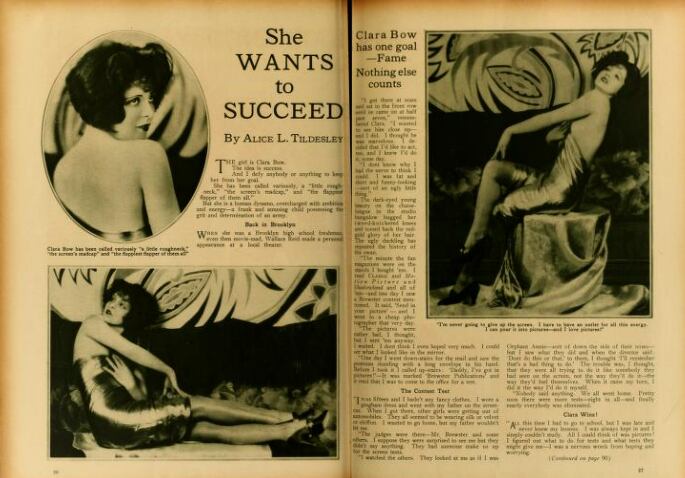 This is part of the story of actress Clara Bow.