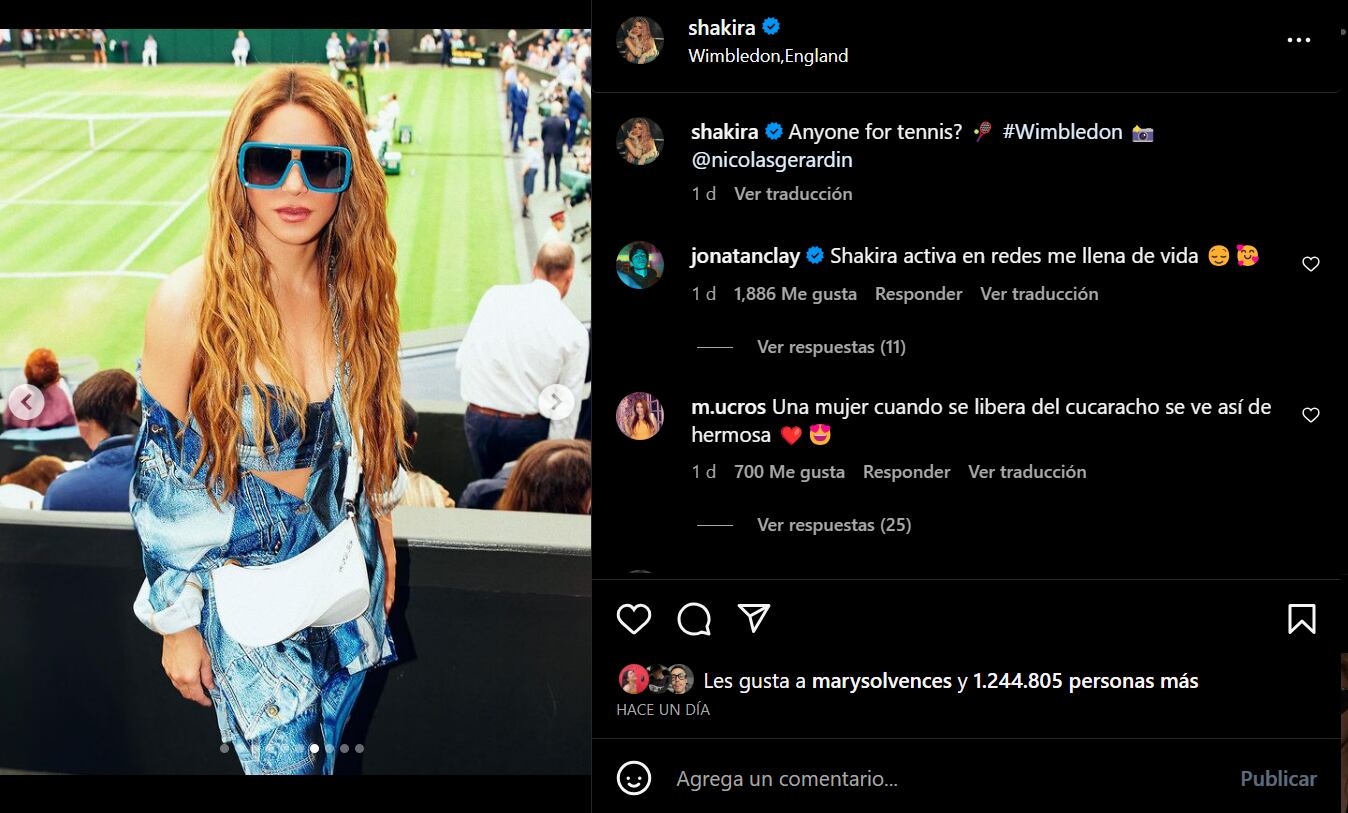 Publicación de Shakira en Instagram. (Foto: Captura de pantalla)