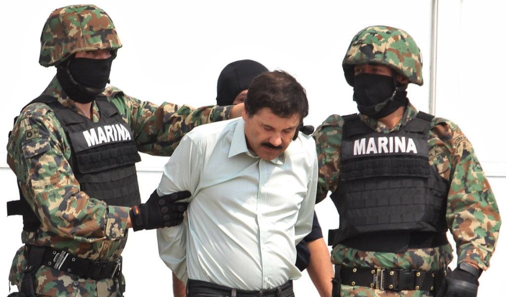 El líder del cártel de Sinaloa, Joaquín El Chapo Guzmán, el día de su detención en México. 