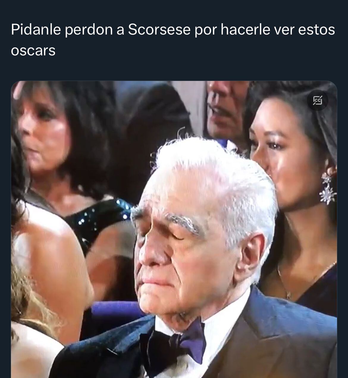 Martin Scorsese se volvió un meme por una fotografía de él en los premios Oscar. (Foto: X / @otakubord)