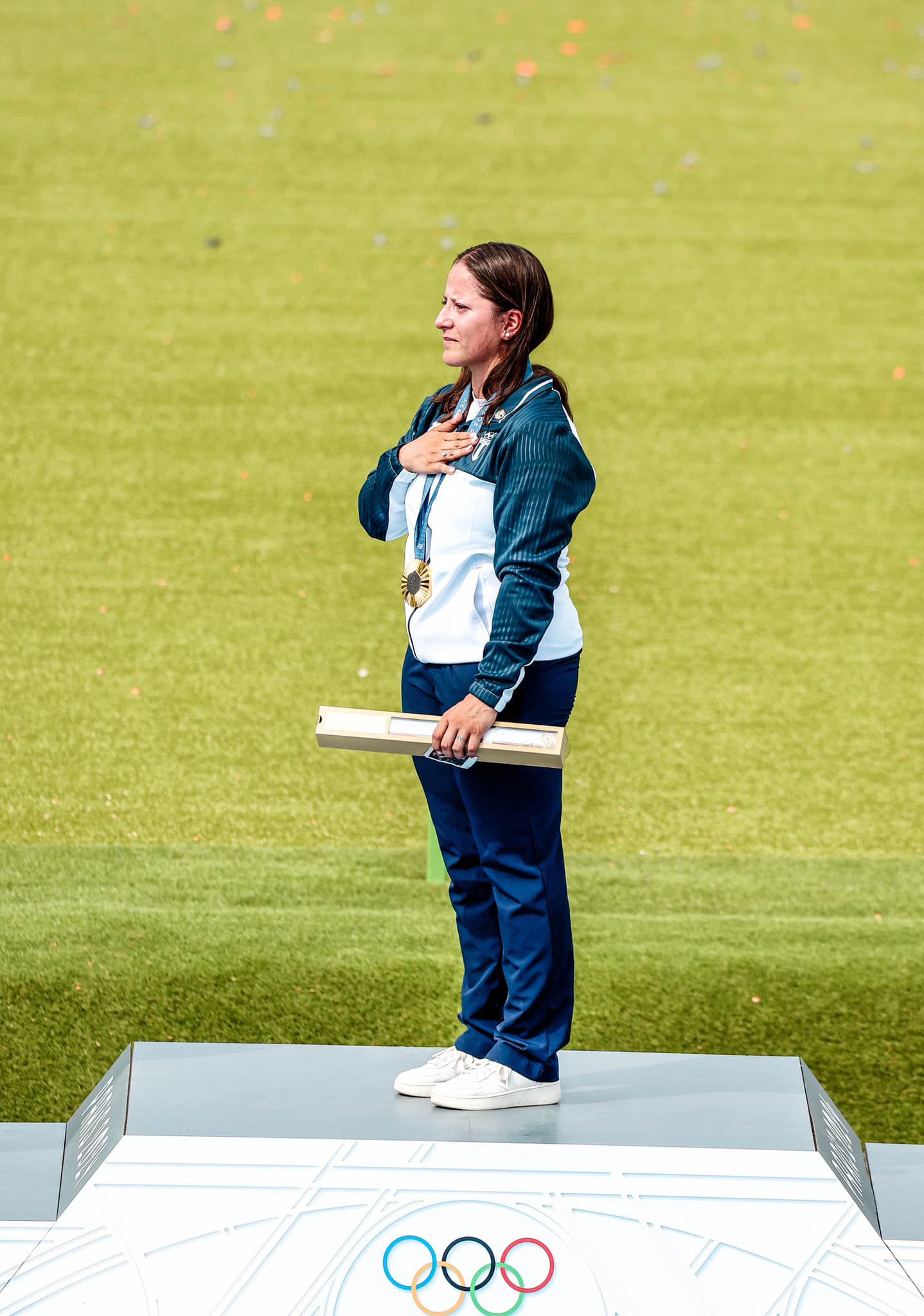 Adriana Ruano subió al podio olímpico en primer lugar. (Foto: Comité Olímpico Guatemalteco)
