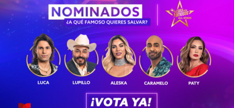 Los nominados de la semana 5 de 'La Casa delos Famosos All Stars'. (Foto: Telemundo)