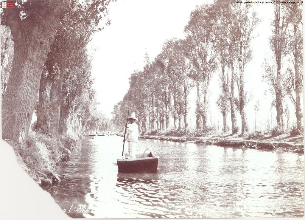 El Paseo de las Flores en el canal de la Viga hacia 1905. (Foto: Facebook / AGN).