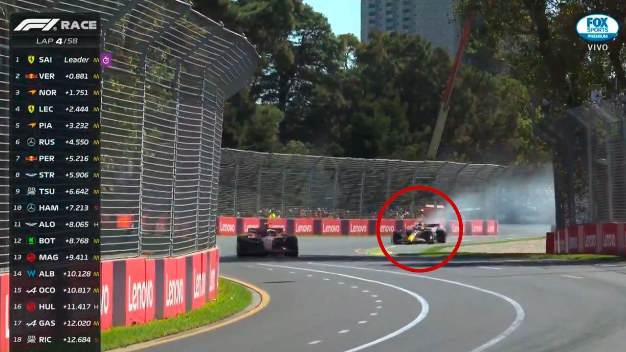 Max Vertappen abandonó el GP de Australia 2024 luego de una falla en los frenos del monoplaza de Red Bull.