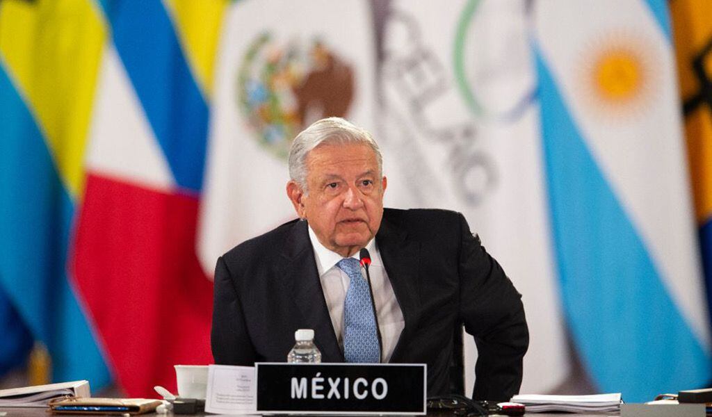 El presidente Andrés Manuel López Obrador en la Cumbre de Estados Latinoamericanos y Caribeños (CELAC).