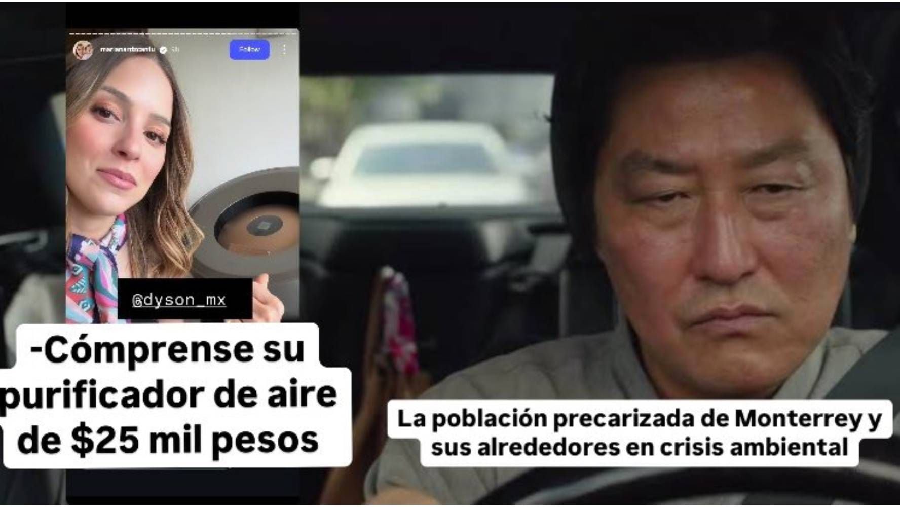 Memes de Mariana Rodríguez y su purificadora Dyson de 25 mil pesos. (Foto: Captura X)