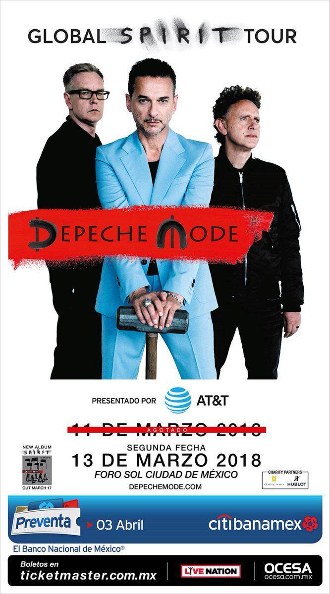 Flyer de Depeche Mode en México para el 'The Global Spirit Tour', de 2018. (Foto: Ocesa)