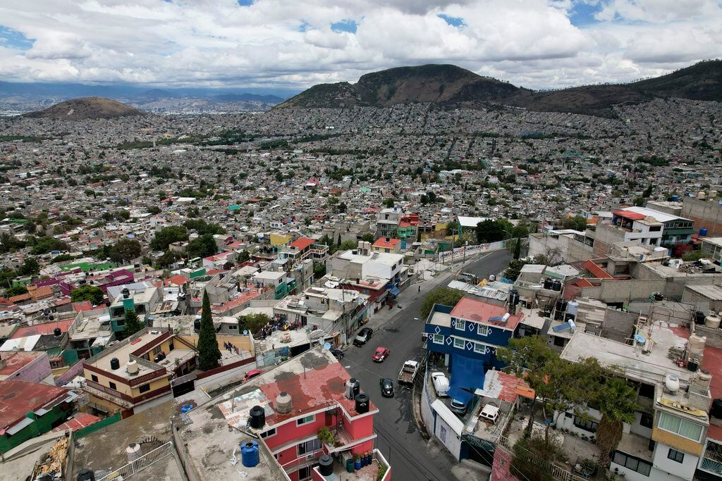 Una vista aérea del vecindario de Cuautepec, en Ciudad de México.