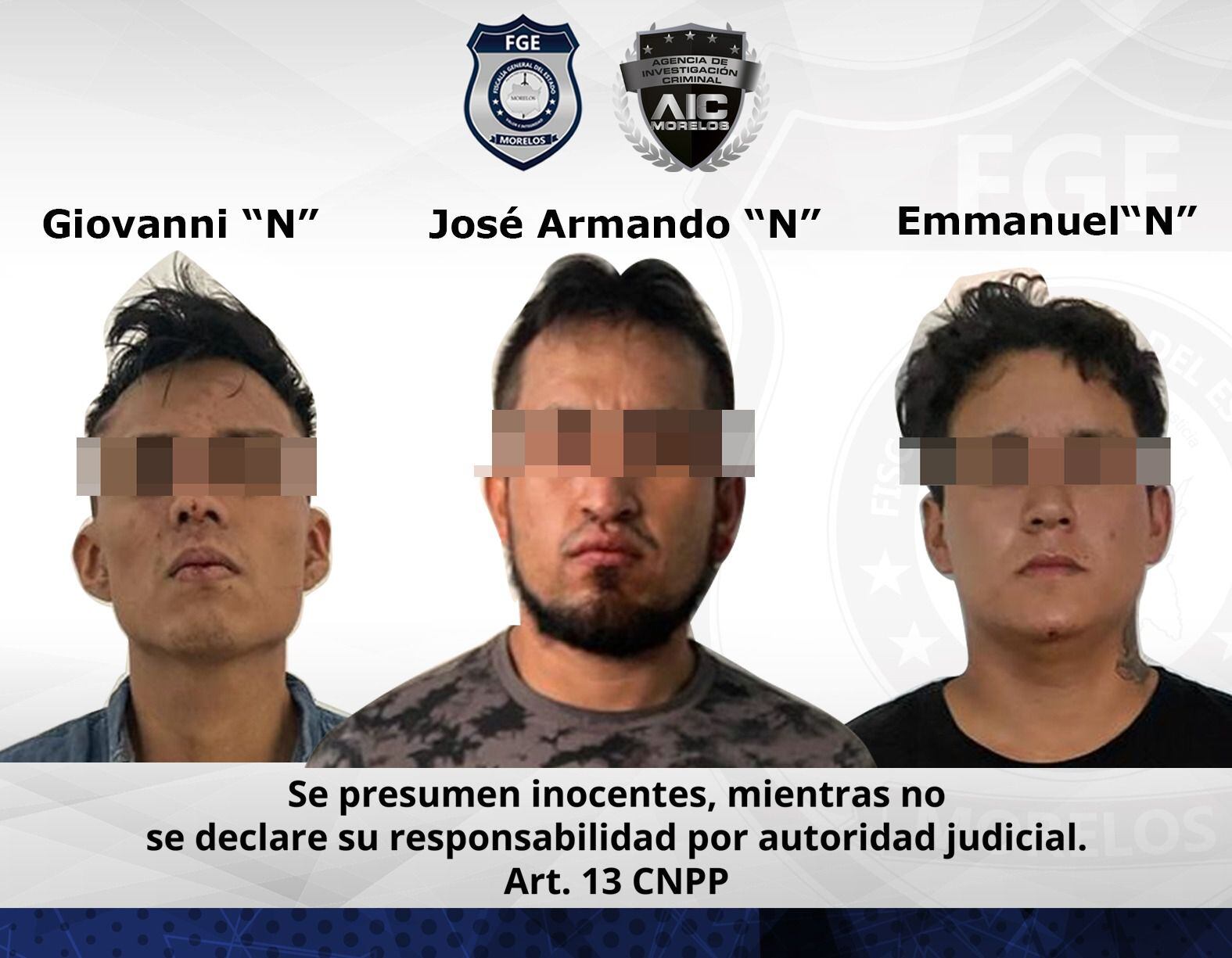 AIC realiza detención en Cuernavaca de 3 hombres con motocicletas con reporte de robo