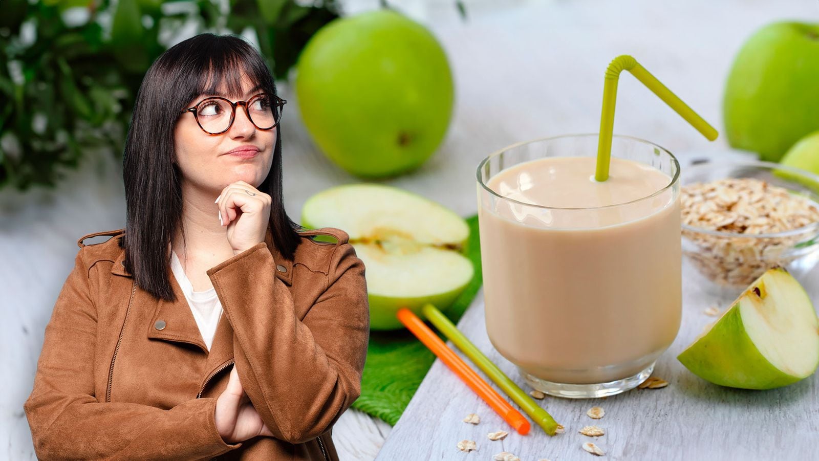 El licuado de manzana con avena se puede realizar con un poco de agua o leche e incluso se puede agregar linaza, todo dependerá de tus preferencias. (Foto: Especial El Financiero)