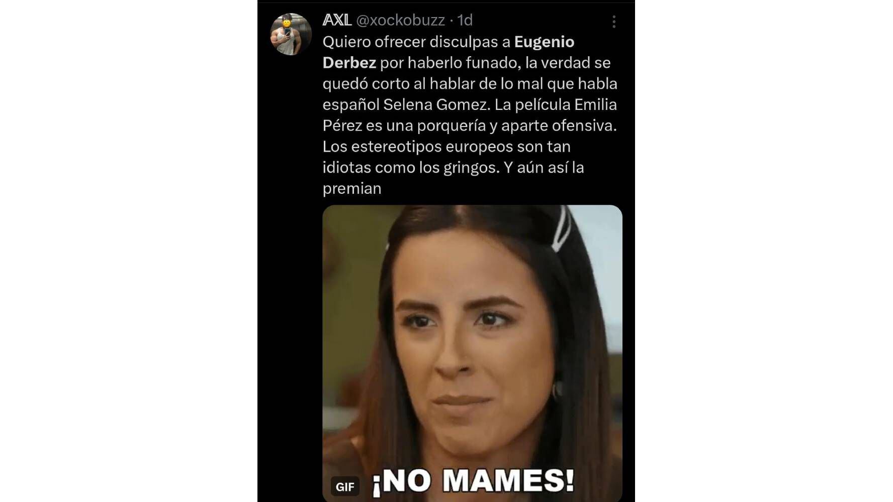 Memes de 'Emilia Pérez' y Eugenio Derbez. (Foto: Captura X)