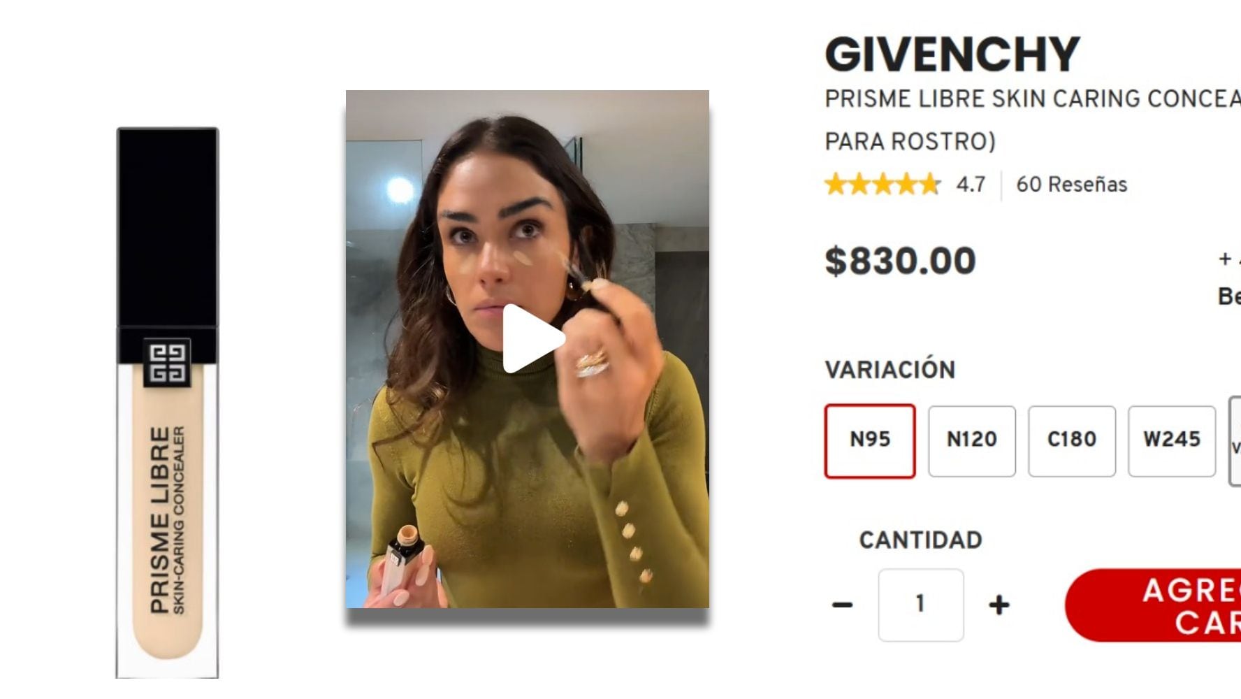 El corrector para rostro que usa Alessandra Rojo de la Vega es de la marca Guerlain. (Foto: Captura de pantalla / TikTok / sephora.com)