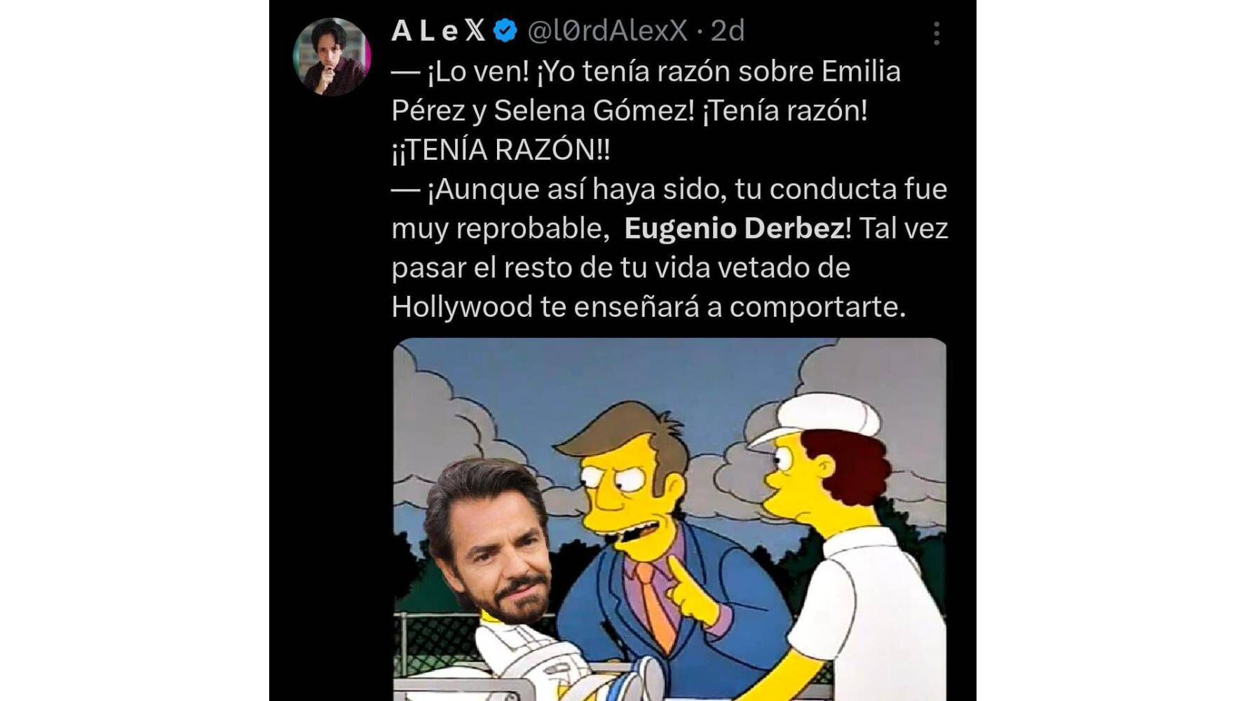 Memes de 'Emilia Pérez' y Eugenio Derbez. (Foto: Captura X)